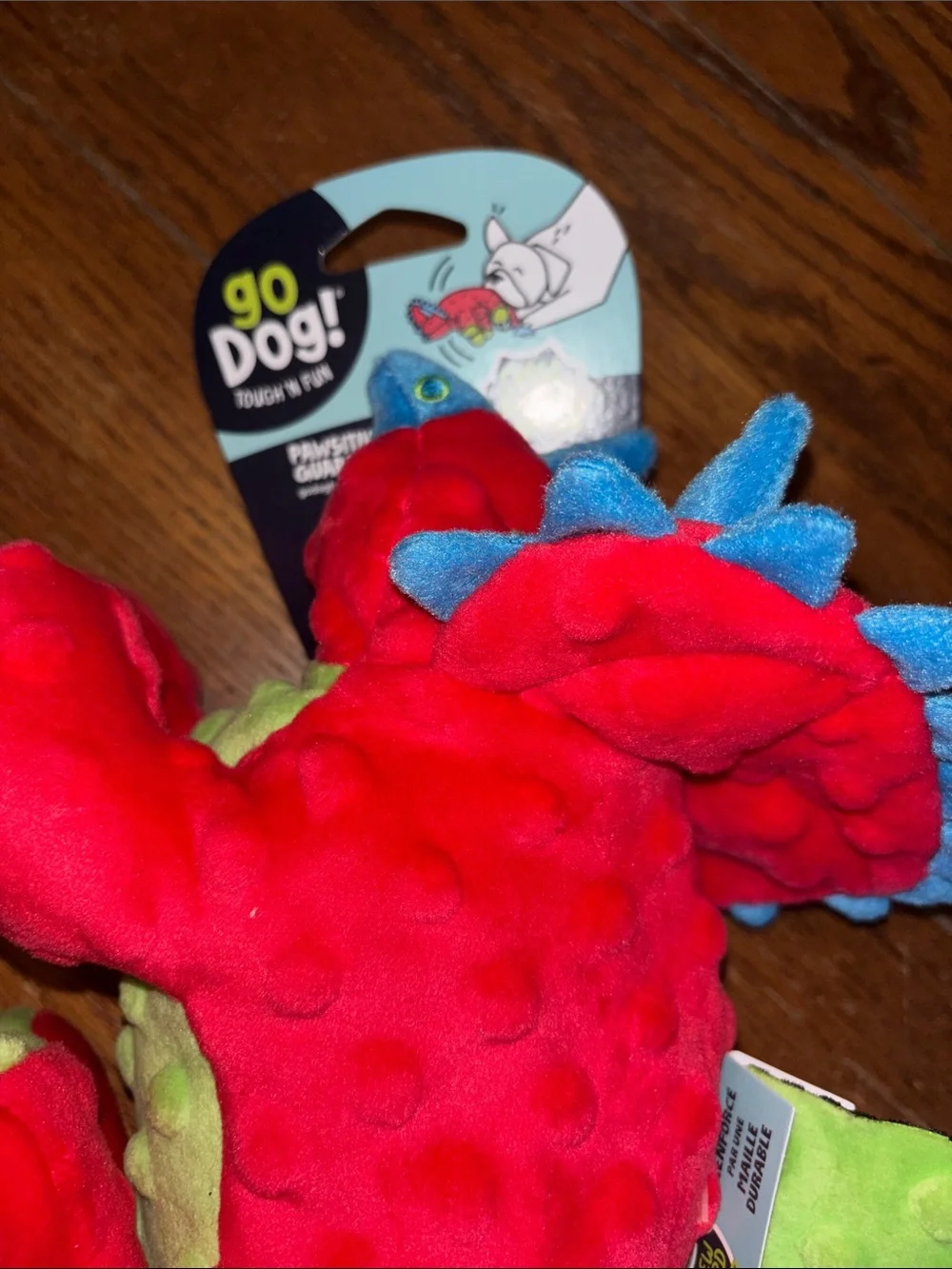Go Dog! Bright Red & Blue Plush Dog Toy